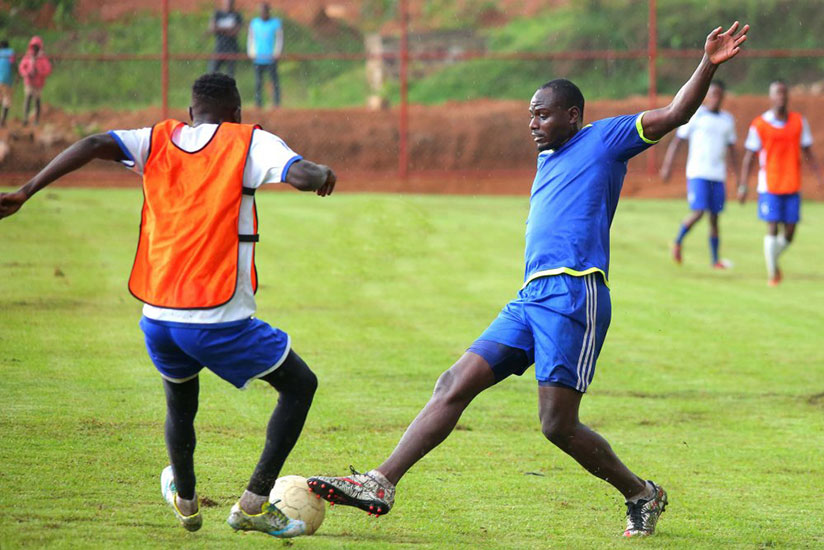 Katauti, right, is said to have played a full 90 minutes in a Rayon Sports training match on Tuesday, only hours before his sudden death. / Internet photo