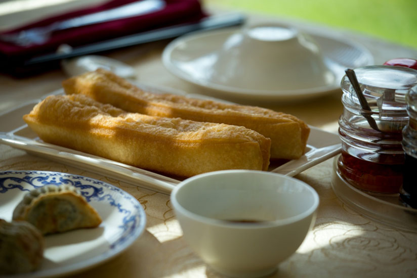 Chinese breadsticks are a popular item of the dim sum menu.