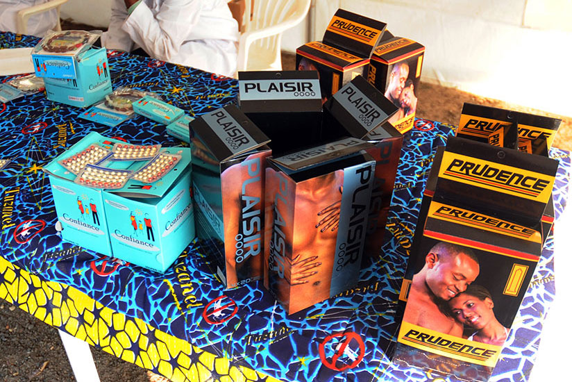 Contraceptives displayed at a stall during a family planing campaign at Amahoro indoor stadium, last year. / File