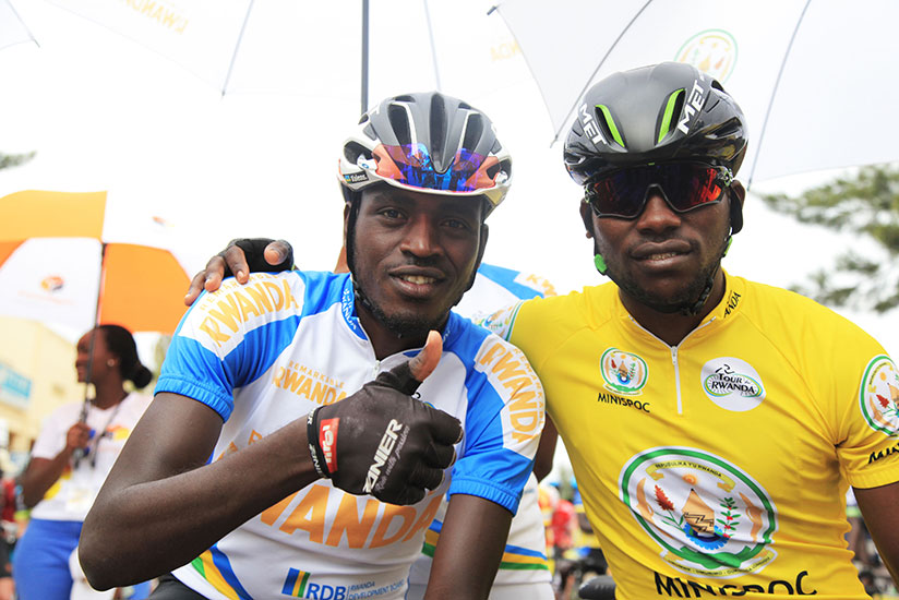 Tour du Rwanda 2017 winner Joseph Areruya (L) and compatriot Valens Ndayisenga gave glowing tribute to the  race that has been won by Rwandans since 2014. / Sam Ngendahimana