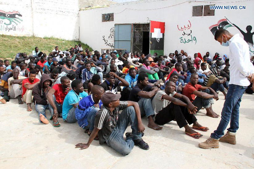 Illegal immigrants detained at Abu Salim detention centre in Tripoli, Libya. / Internet photo