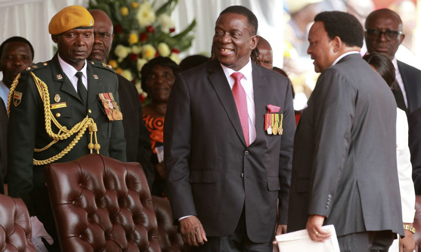 Emmerson Mnangagwa, centre, takes his seat at his presidential inauguration ceremony in Harare. / Internet photo
