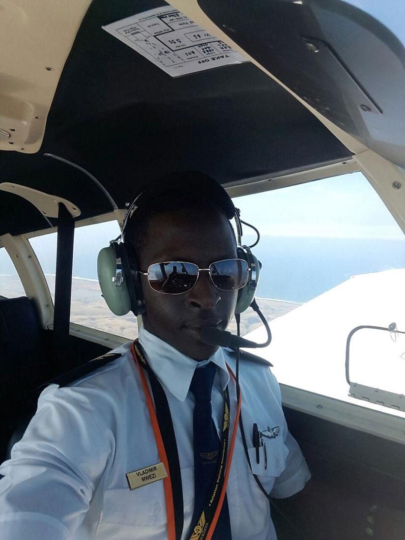 Huriro is the youngest Rwandan pilot. / Courtesy