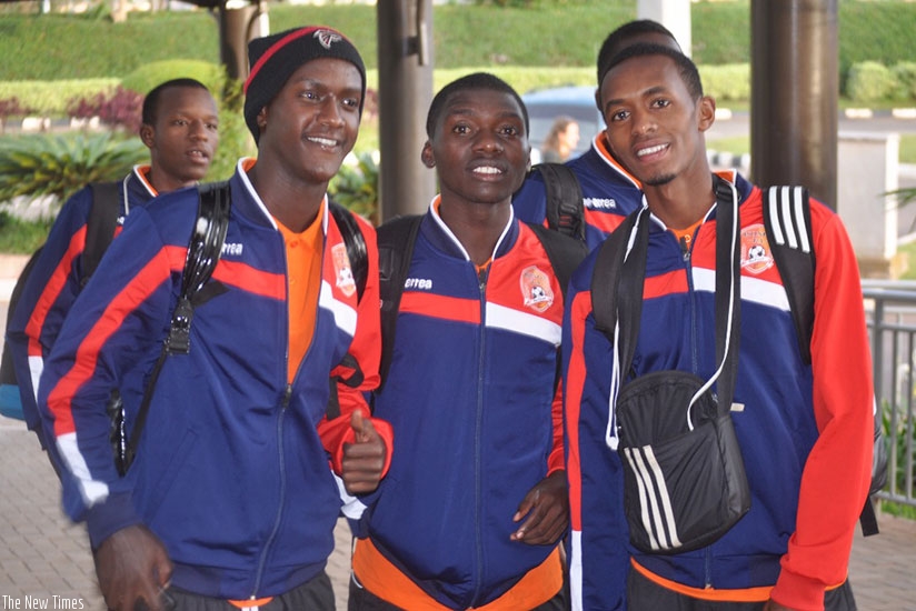 Isonga players at Kigali International Airport before travelling to Ivory Coast. Peter Kamasa.