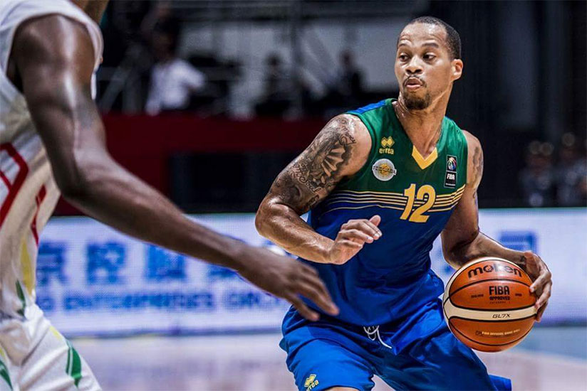 Rwanda's Kenneth Gasana in action during this year' FIBA Afro-basket finals in Tunisia. Rwanda in Group B for FIBA WCup qualifiers first round. / File