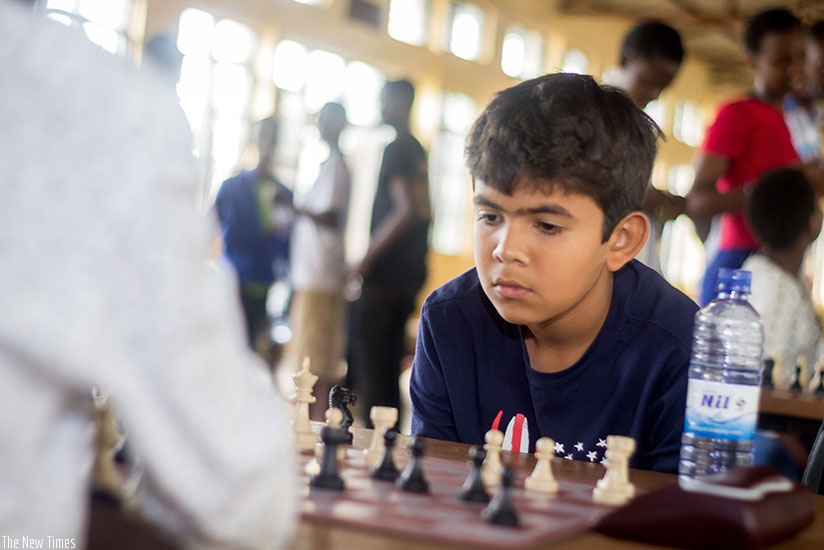 Dheer Chawla, 11, stunned opponents winning all his games in the U-12 category (All photos by Fernand Mugisha)