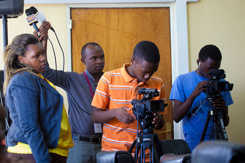  Journalists cover an event in Kigali. / File