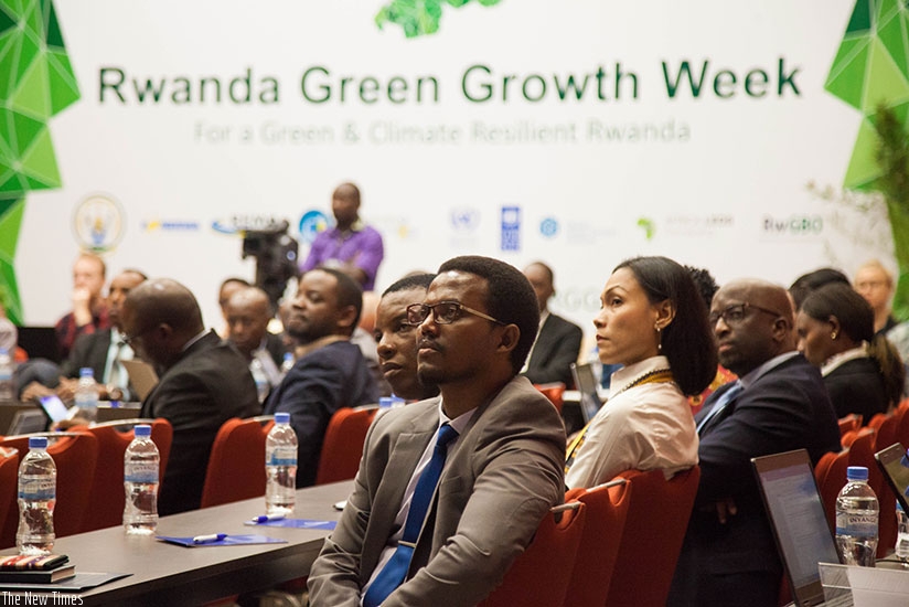 Participants at the launch of Green Growth Week in Kigali on Monday. File.