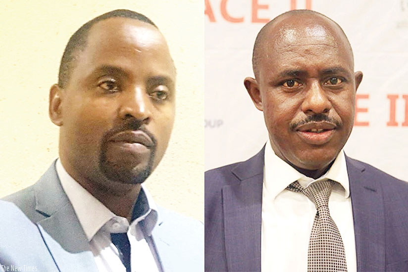Jean de Dieu Rurangirwa (L), the new Minister for ICT, and Dr Eugene Mutimura, who was appointed the new Minister for Education yesterday. The duo replaced Jean Philbert Nsengimana....