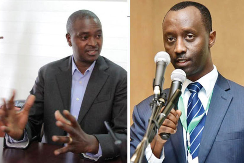 Eric Rutabana (left) has replaced Alex Kanyankole (right), who has been BRD's chief executive since 2013. (File)