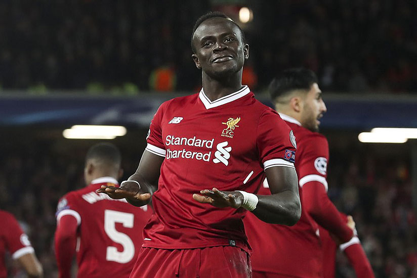 Mane celebrates his goal as Spartak proved completely unable to deal with Liverpool's attack. / Net photo