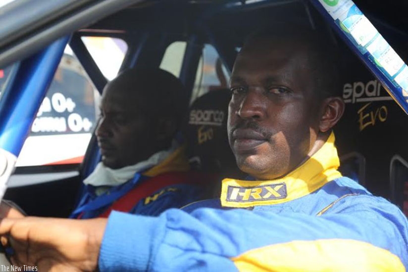 Jean Claude Gakwaya in his Subura Impreza lead the race for the NRC title. File photo
