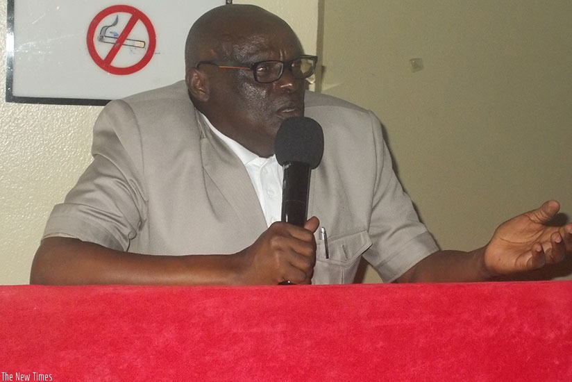 Gaston Rusiha, the representative of people living with disabilities in parliament speaks at the event. Michel Nkurunziza.