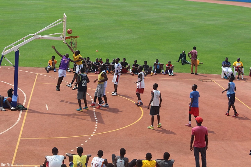 Young basketball players take part in a talent detection training camp at Amahoro National Stadium. (Courtesy)