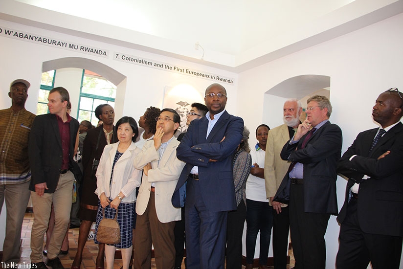Officials at the launch of the new Kandt House Museum in Kigali. Jean d'Amour Mbonyinshuti.
