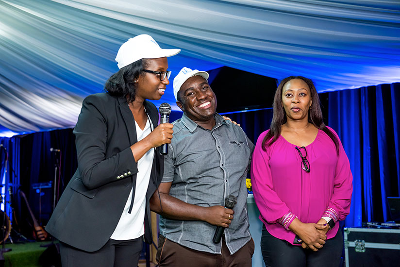 Diane Karusisi, Bank of Kigali CEO (L), speaks during the event. / Courtesy