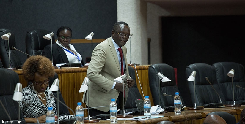 MP Ngoga speaks during a past EALA session in Kigali. / File