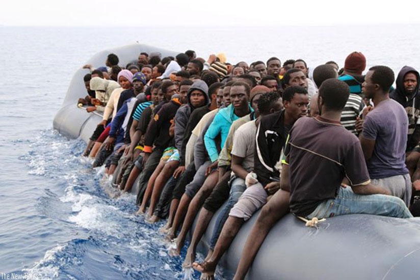 Some of the African migrants crossing to Europe. Net photo