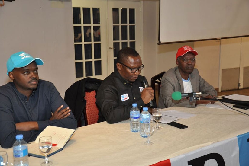 Rwandan ambassador to Belgium Amandin Rugira (Middle) presided over the event.