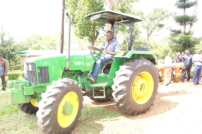 One of the tractors the University uses at its farm in Ngoma District. Minister Nsengiyumva visited UNIK as part of efforts geared at finding solutions to challenges that farmers f....