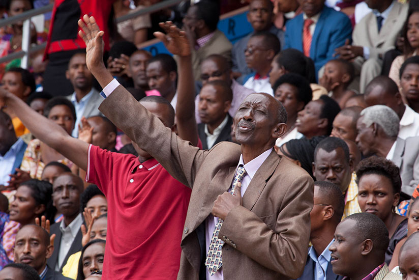 Christians attend mass at Amahoro stadium last year. / File