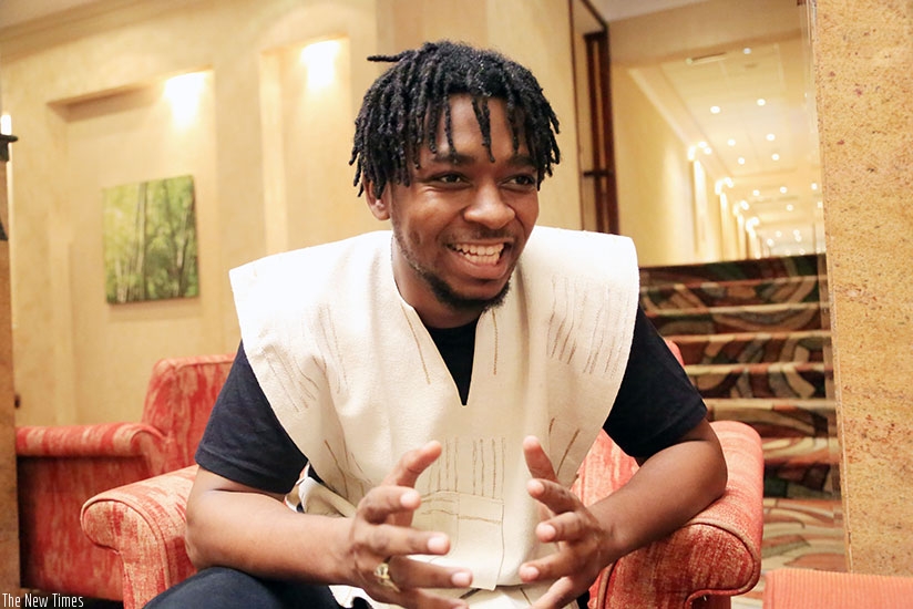 Accra based singer and music producer Joseph Bulley aka Magnom during an interview with The New Times at Kigali Serena Hotel on Tuesday. (Photo by Samuel Ngendahimana)
