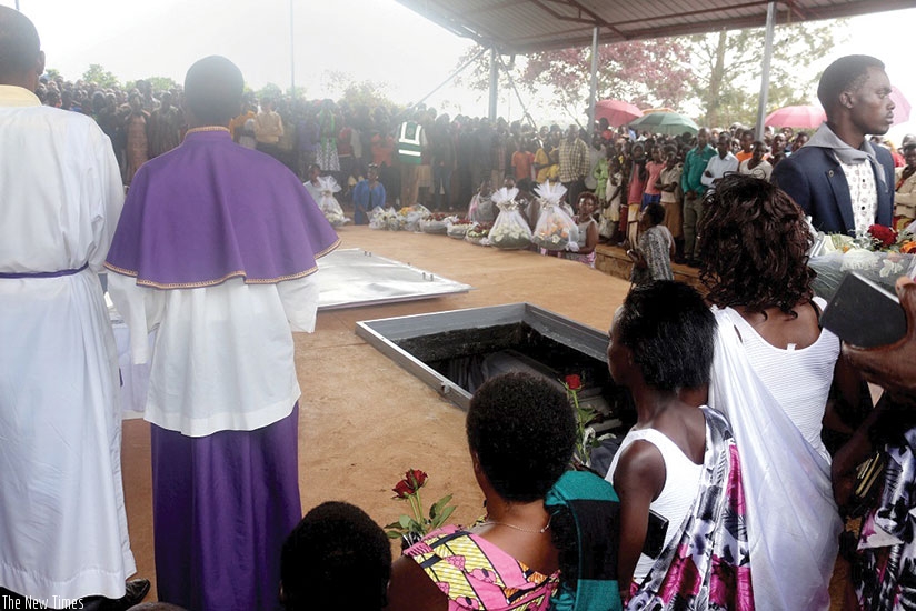Mourners gather at Muyumbu Genocide Memorial Site to pay tribute to victims of the Genocide against the Tutsi, last year. (File)