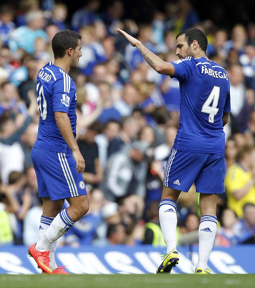 Winger Eden Hazard and midfielder Cesc Fabregas were rested during Chelsea's convincing 5-0 Premier League win over Stoke City on Saturday. / Net photo
