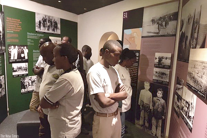 Students during a past visit to the Kigali Genocide Memorial in Kigali. File