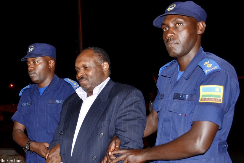 Mbarushimana when he was extradited from Denmark in 2014. He was last month sentenced to life imprisonment over his role in the Genocide against the Tutsi.. File.