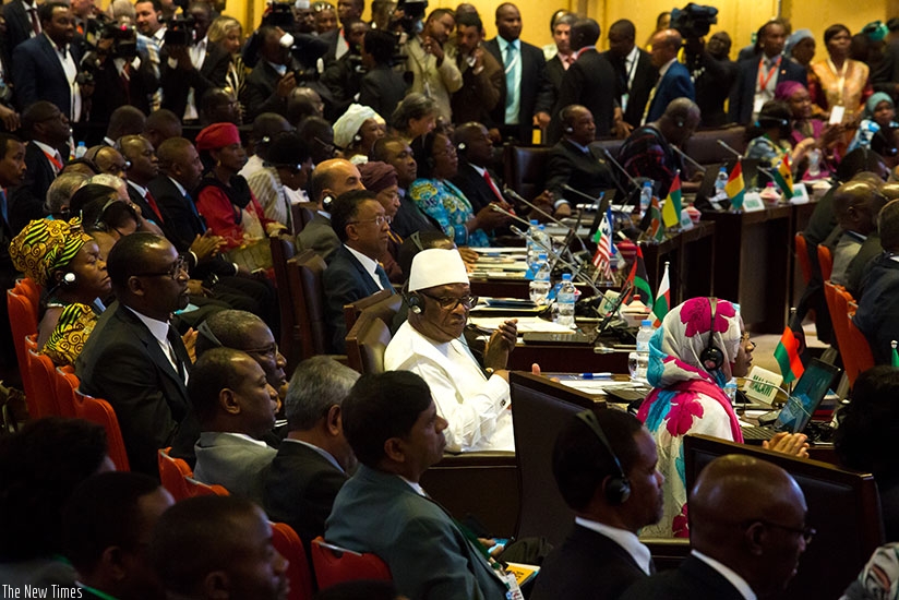 Delegates during the 27th African Union Summit in Kigali in July 2016. File.