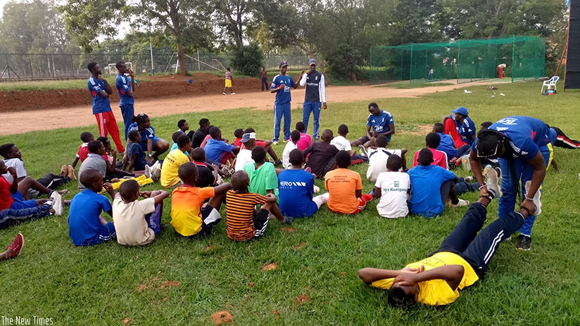 Over 40 students are currently attending a holiday cricket training camp at IPRC-Kigali. (J. Muhinde)
