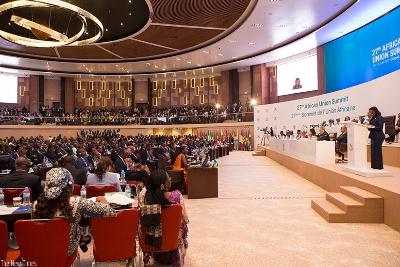 Delegates during the 27th African Union Summit in Kigali in July 2016. File.