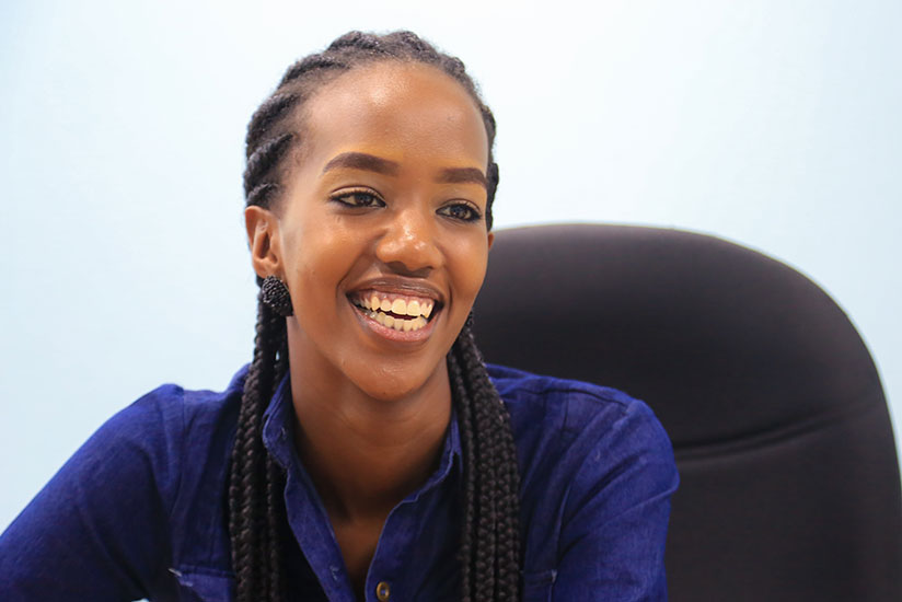 Miss Elsa Iradukunda during an interview at The New Times last Monday. / Faustin Niyigena