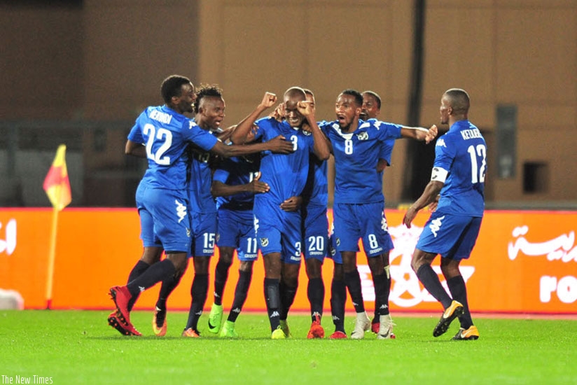 Namibia Brave Warriors players celebrate their lone strike. (Net photo)