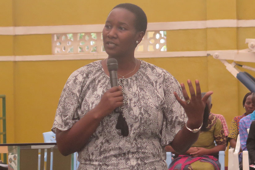 Minister Uwacu speaks during the closing ceremony (Photos by Eddie Nsabimana)