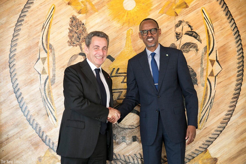 President Kagame on Monday received former French President Nicolas Sarkozy in his office in Kigali. (Photo by Village Urugwiro)