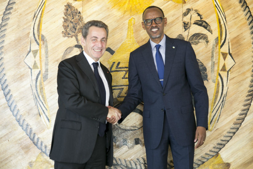President Kagame received former French President Nicolas Sarkozy at Village Urugwiro yesterday. / Courtesy