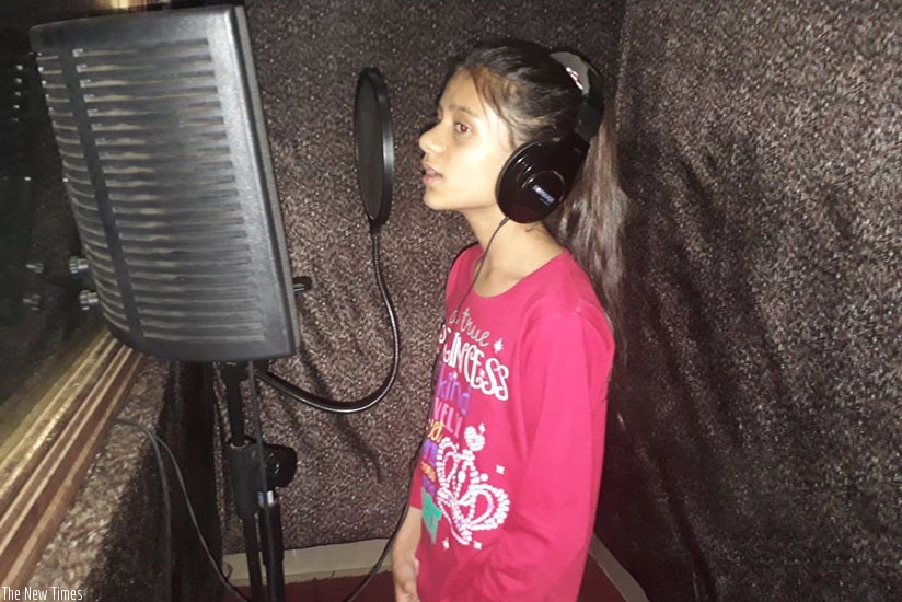 Divyanshi Upadhyay in the recording studio. (Photos by Joan Mbabazi)