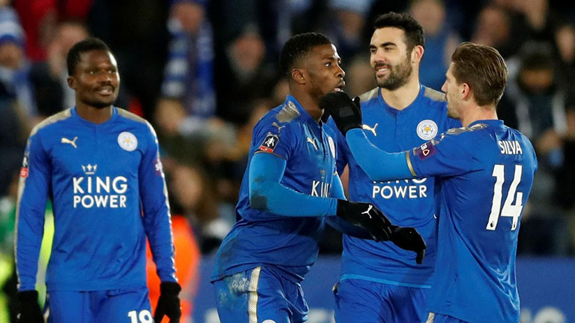 Leicester City's Kelechi Iheanacho scored the first goal in English football to be awarded using the Video Assistant Referee (VAR) as they reached the FA Cup fourth round. / Net photo