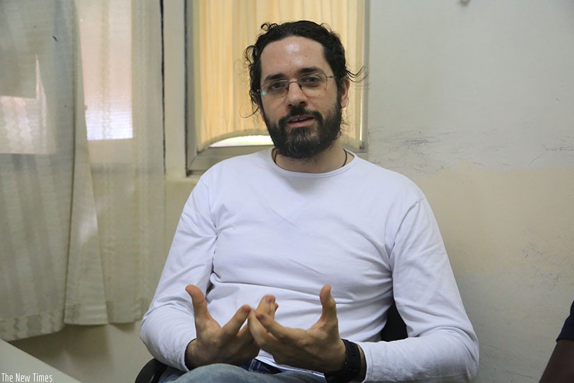 Trainer Jordi Jane, a health informatics medic from Barcelona, Spain speaks during the interview in Kigali yesterday. Sam Ngendahimana.