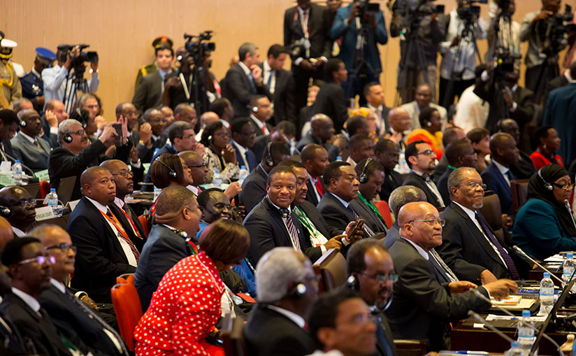 Delegates attend the African Union meeting in Kigali in 2016. The AU asked the US president to clarify remarks attributed to him which degrade and insulted African people. / Kisambira T.