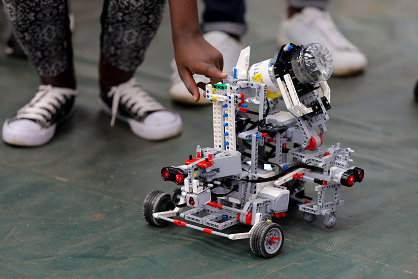 One of the robots that was showcased at the robotics camp in Kigali on Saturday. Timothy Kisambira