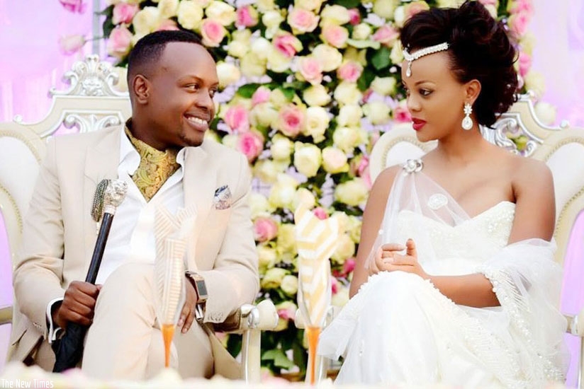 Singer Knowless and Clement Ishimwe on their wedding day in 2016. Net