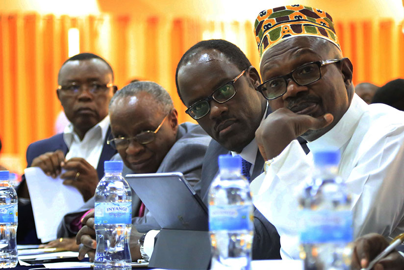 Officials from religious and public institutions follow discussions during the meeting in Kigali yesterday. (Photos by Sam Ngendahimana)