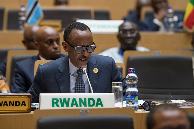 President Kagame speaks during the NEPAD Heads of State and Government Orientation Committee yesterday in Addis Ababa, Ethiopia. Kagame also attended the Peace and Security Council....