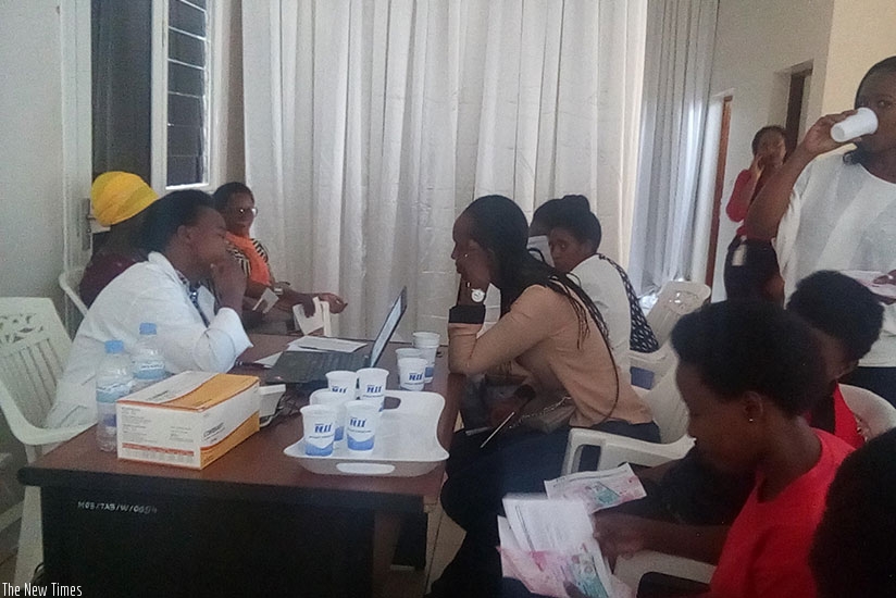 Women attend breast cancer screening exercise. (Michel Nkurunziza)