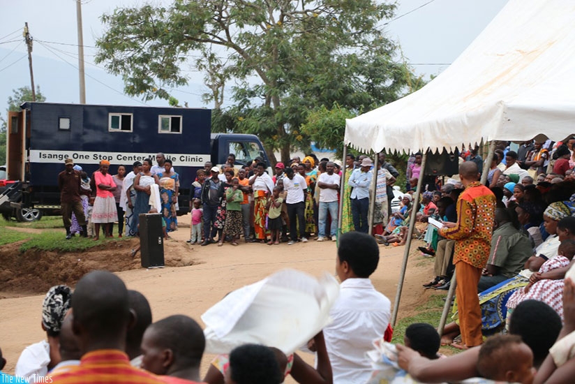 Residents of Musezero Cell turned up in large numbers to learn about the role of Isange One Stop Centre (Courtesy photo)