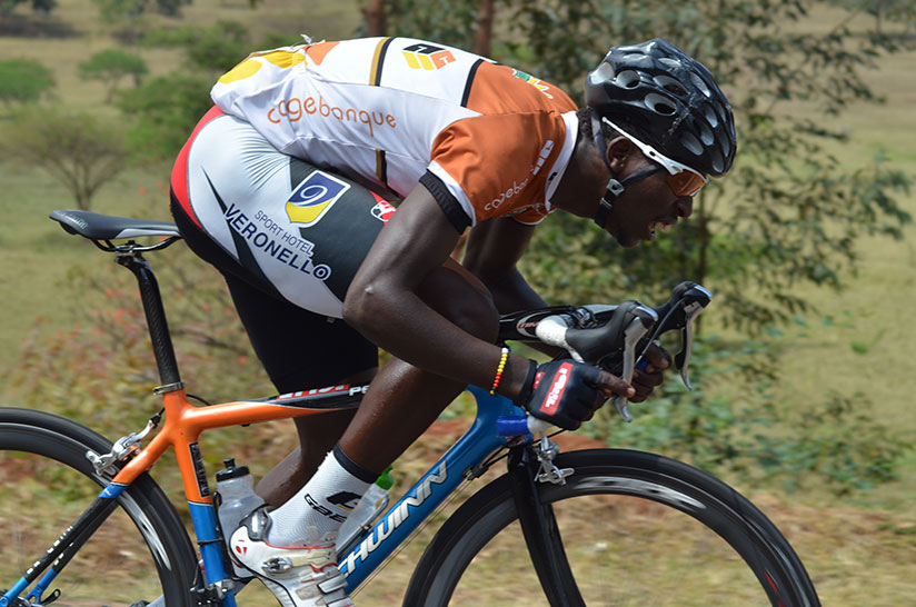 Rwanda's Joseph Areruya, seen here during a past local race, was voted the most combative rider in stage of Tour de l'Espoir race in Cameroon. / S. Ngendahimana