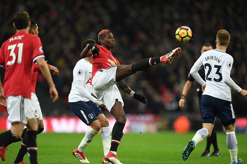 Pogba tries to get second-placed United going in the second half as they stared at their fourth league defeat of the season. / Net photo